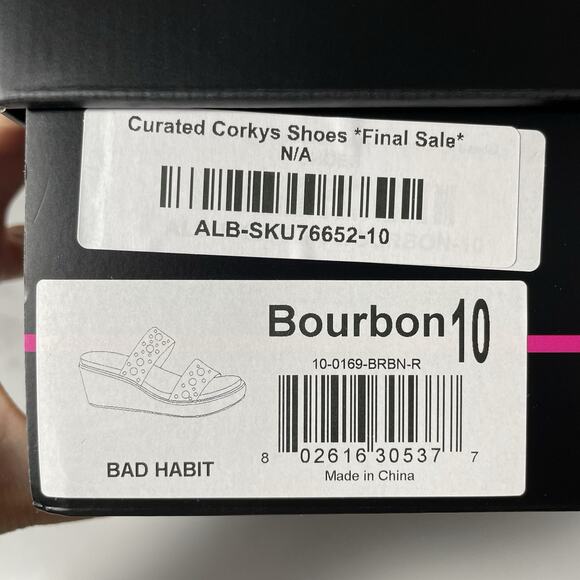 Corky’s BAD HABIT Slide Wedge Sandals Women’s Size 10 Brown Gold Stud Straps NEW - Picture 12 of 12